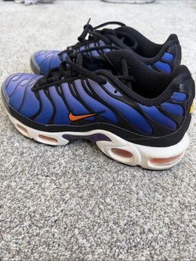 Nike Kids Blue & Black Sneakers with Orange Swoosh